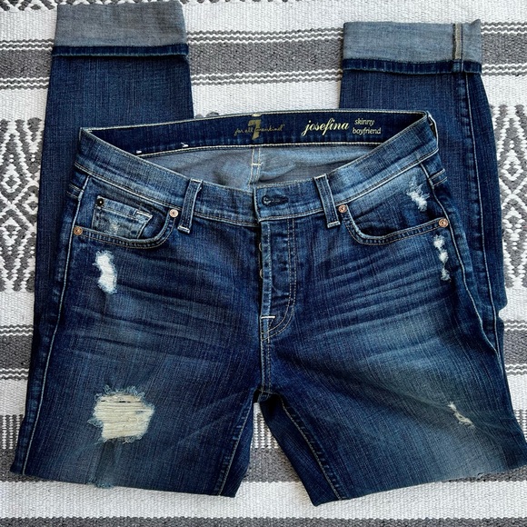 7 for all Mankind Joesfina Skinny Bf Jeans Size 27 - Picture 3 of 5